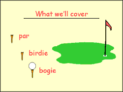 Sample good moving blueprint slide for presentation on golf