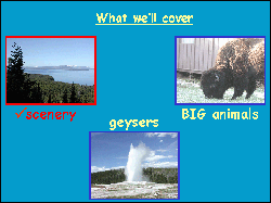 Sample good moving blueprint slide for presentation on Yellowstone National Park