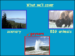 Sample good moving blueprint slide for presentation on Yellowstone National Park